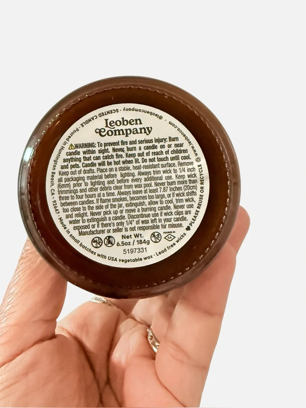 Leoben Company 'Lost in a Book' Vanilla Noir Scented Candle - Cream Label